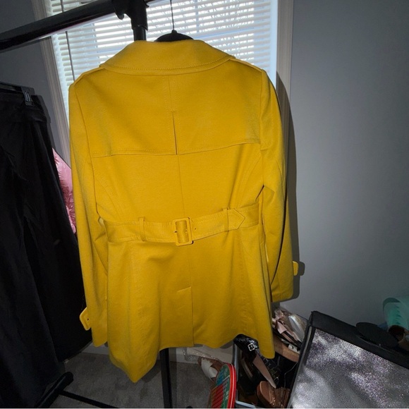 LOFT Mustard Yellow Trench Coat - Picture 3 of 8